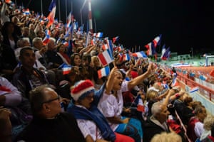 Les Loyalistes closing meeting at the Magenta stadium. A parade of Caledonians of different origins opened the demonstration to the applause of the crowd. Nouméa, New Caledonia