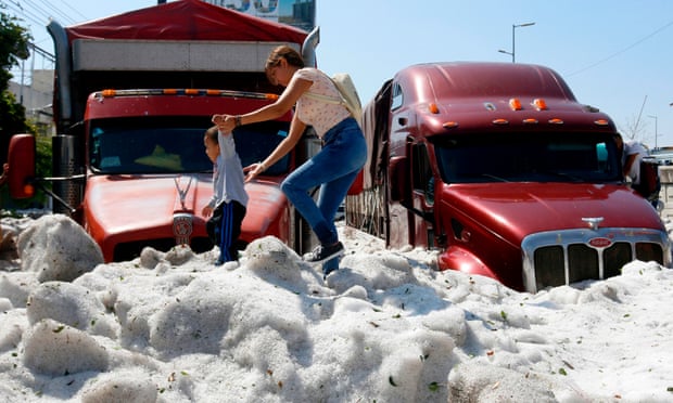 Freak summer hailstorm buries cars in Mexico’s Guadalajara