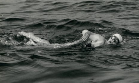 Brenda Fisher during the 1954 cross-Channel race, her second crossing.