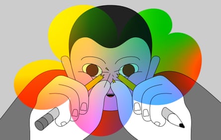 Illustration of a person breaking a pencil