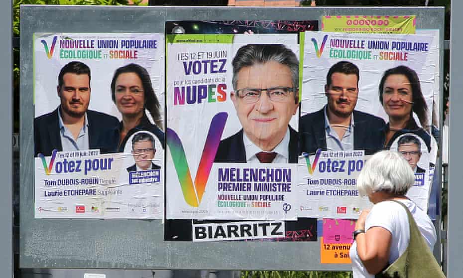 Election posters for Mélenchon and the alliance of leftist parties.