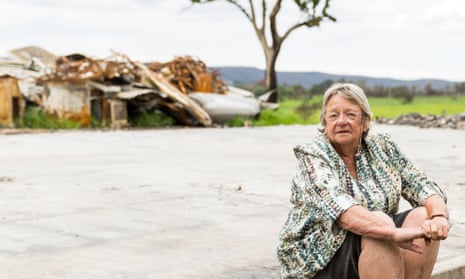 Lindy Marshall, a resident of Verona, NSW, who lost her home in the bushfires and is still living in her shed