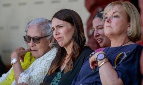 New Zealand prime minister Jacinda Ardern (centre) with opposition National party leader Judith Collins (right).