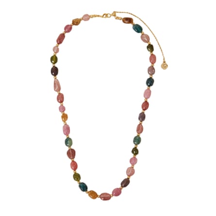 14ct Gold-Plated Tourmaline Pebble Necklace, www.accessorize.com