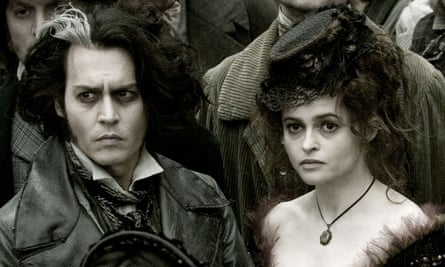 Johnny Depp and Helena Bonham Carter as Sweeney Tod and Mrs Lovett in the 2007 motion picture adaptation.