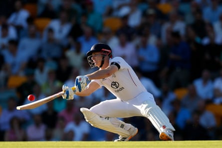 Harry Brook gets creative during his promising innings of 31 in the first innings at the Gabba, which ended with a loose shot off Mitchell Starc.