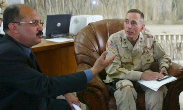 Mishan al-Jabouri with Major General David Petraeus in 2003.