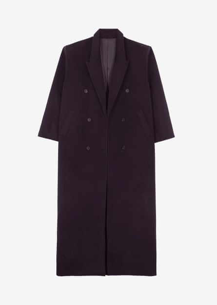 Dark plum double breasted coat