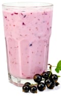 pink blackcurrant smoothie in a glass
