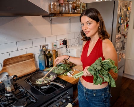 Waste not … Chiara Wilkinson cooking successful her kitchen.