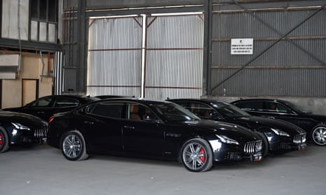 A fleet of Maserati cars are seen during the 2018 Asia-Pacific Economic Cooperation (APEC) forum in Port Moresby, Papua New Guinea, November 17, 2018. 