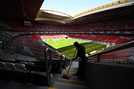 World Cup 2022: Guardian writers’ predictions for the tournament | World Cup 2022 9 A worker sweeps a staircase inside the Al-Bayt Stadium