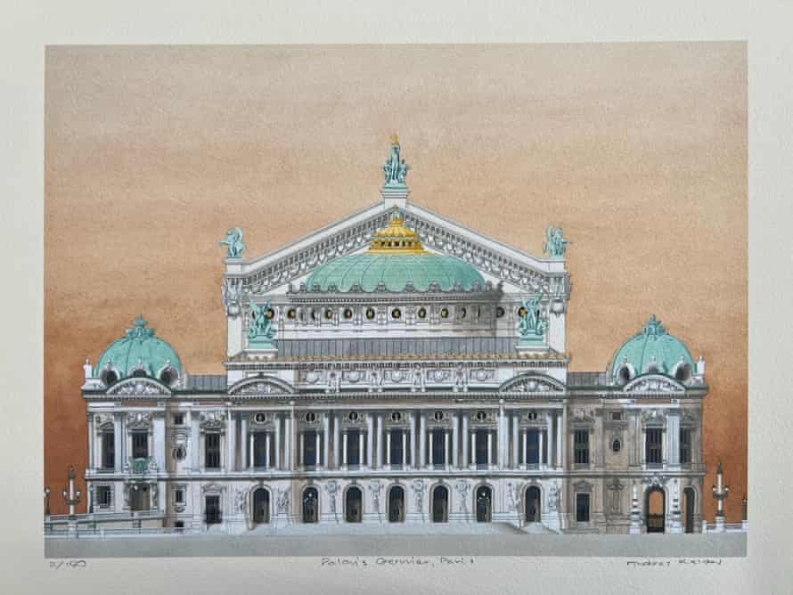 The Palais Garnier, Paris, painted by Andras Kaldor