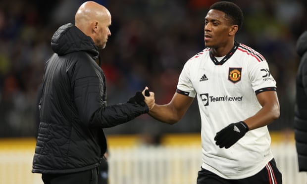Erik ten Hag with Anthony Martial