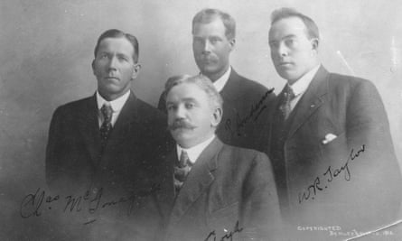McGonagall, Lloyd, Anderson, and Taylor in a June 1910 Fairbanks portrait taken to help the miners stake their claim to Denali