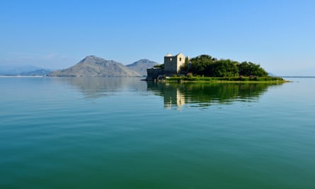 Ruin of an Ottoman fortress on Grmozur Island, Skadar Lake national park
