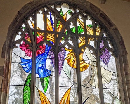 Helen Whittaker’s Paradise window in St Brandon’s church.