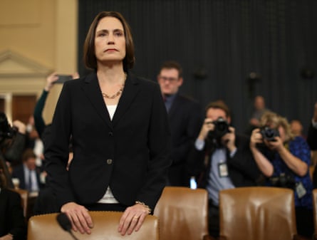 Fiona Hill arrives to give evidence against Donald Trump during his impeachment inquiry in 2019.