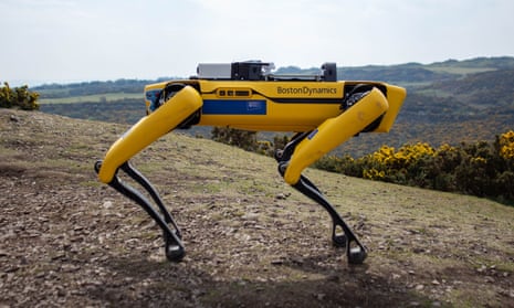 Spot the AI dog is a nimble robot that can scoot over uneven surfaces, carrying up to 14kg of equipment.