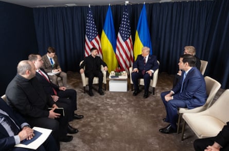 Volodymyr Zelenskyy and Donald Trump during their meeting on the sidelines of the World Economic Forum.