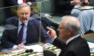 Labor leader Anthony Albanese and prime minister Scott Morrison face off during question time in November.