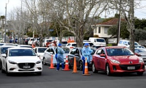 Cars queue for Covid tests