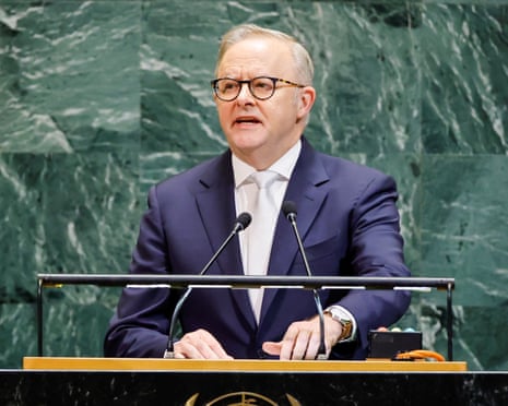 Anthony Albanese addresses the UN general assembly