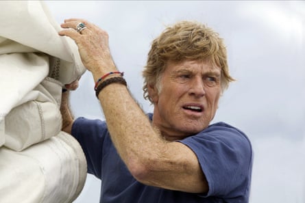 Tied to the mast … Robert Redford in All Is Lost.