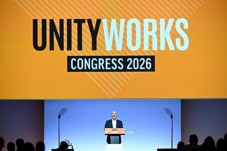 Paul Nowak speaking at the TUC conference.