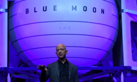 Jeff Bezos unveils Blue Origin’s space exploration moon lander in Washington.