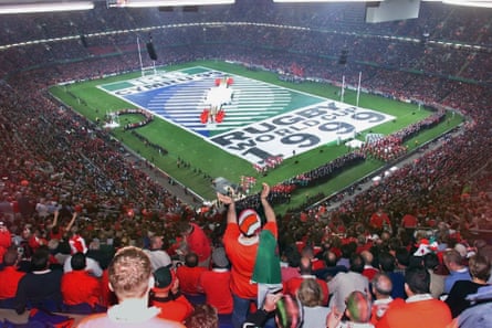 The packed Millennium Stadium during the opening ceremony of the 1999 Rugby World Cup.