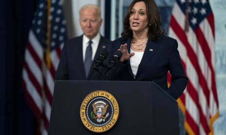 “If the struggle to make ends meet is monthly, the solution has to be also,” Kamala Harris said of the new relief payments. 