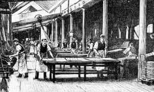 A biscuit-cutting machine from the 1890s.