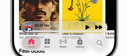 bottom half of phone screen