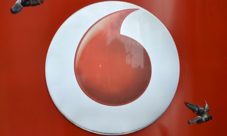 Vodafone branding outside a retail store in London