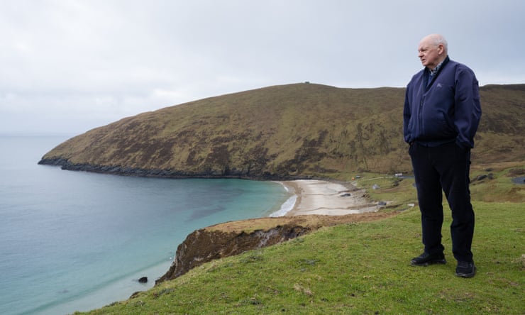 Brian McNeill at Keem Bay. The former chef left London for the remote Irish island and turned to fishing for sharks. Photograph: Patrick Bolger/The Guardian