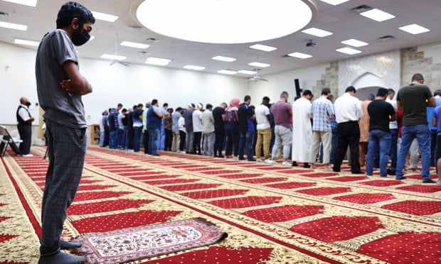 Muslims worship during Friday prayers at the Islamic Center of New Mexico in Albuquerque.