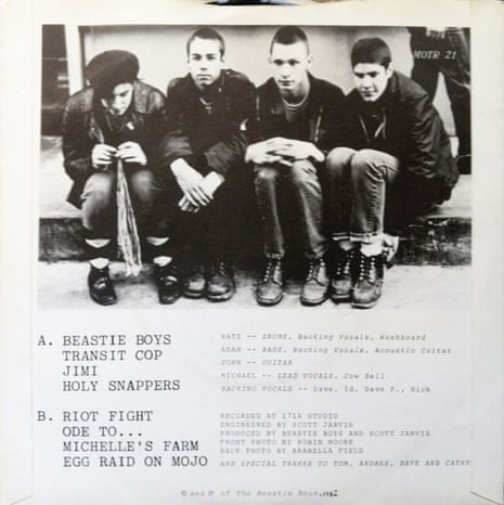 The Beastie Boys’ Polly Wog Stew EP from 1982, with John Berry, second right, in the lineup.