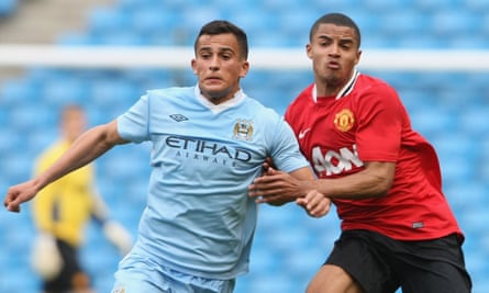 Omar Elabdellaoui in action for Manchester City’s reserves against Manchester United in 2012.