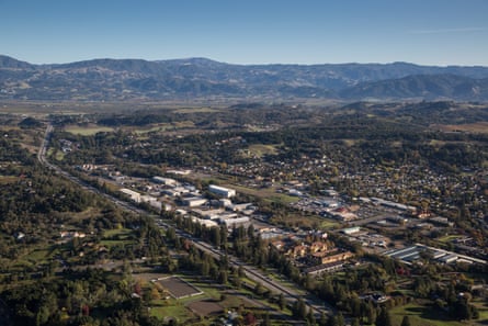 an aerial view of land
