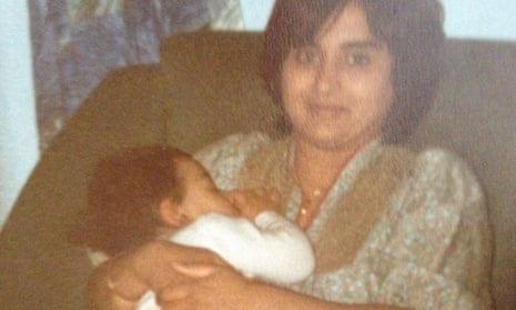 Nikesh Shukla with his mother.