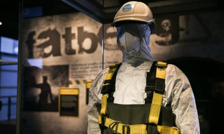 A sewage worker’s overalls at the Fatberg exhibition.