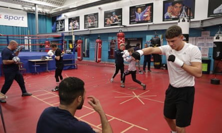 Members of the GB Amateur boxing squad train at the Intitute of Sport under the tutelage of the performance director Rob McCracken.