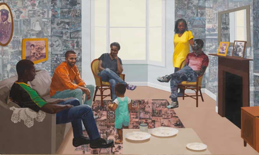 Njideka Akunyili Crosby’s Remain, Thriving, on show at Life Between Islands: Caribbean-British Art 1950s–now.