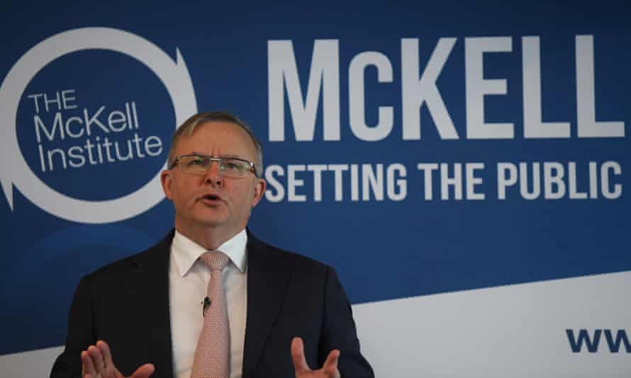 Leader of the Australian Labor party Anthony Albanese delivers a speech to the McKell Institute in Sydney, 30 September 2020.