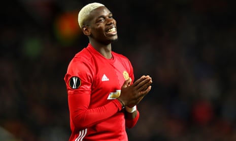 Manchester United v AS Saint-Etienne - UEFA Europa League Round of 32: First Leg<br>MANCHESTER, ENGLAND - FEBRUARY 16:  Paul Pogba of Manchester United reacts during the UEFA Europa League Round of 32 first leg match between Manchester United and AS Saint-Etienne at Old Trafford on February 16, 2017 in Manchester, United Kingdom.  (Photo by Clive Brunskill/Getty Images)