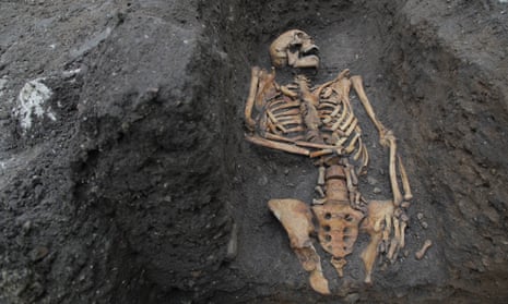 The remains of an individual buried in an Augustinian friary in Cambridge.