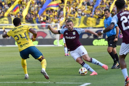Aston Villa’s midfielder John McGinn in action against Club America in pre season