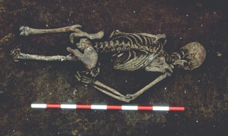 The skeleton was found buried face down