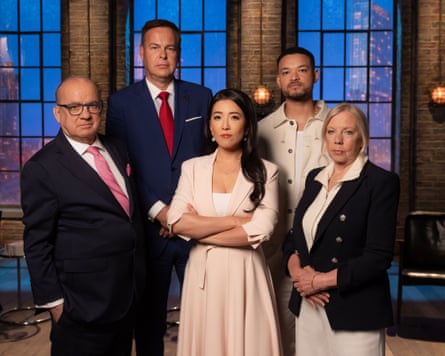 The Dragons’ Den team standing looking at the camera